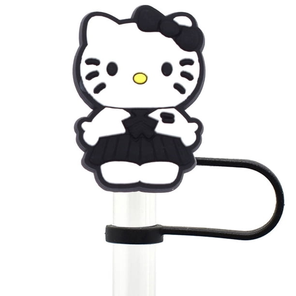 10mm Hello Kitty 2D lindos dibujos animados niños temáticos dibujos animados puntas de paja cubre copa Stantly cubierta de paja toppers para regalo de fiesta