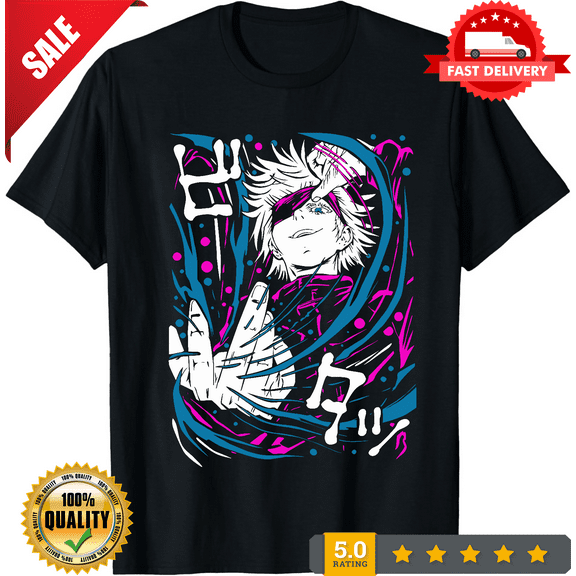 Jujutsu Kaisen Shirt Satoru Gojo Shirt Jujutsu Kaisen Anime Clothing Anime Shirt Gifts for Teens Anime Gift for Him Kenjaku Manga Shirt, LIMITED EDITION-TH63255