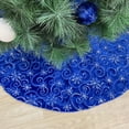 thumbnail image 3 of Christmas Tree Skirt for Xmas Tree Holiday Party Decorations White Plush Silver Sequin Snowflake, 3 of 5