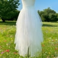 thumbnail image 5 of MAIHAN-Women's Asymmetrical Mesh Midi Skirt - High Waist Tiered Layered Skirt with Front Short Back Long Design,Skirts for Women(White), 5 of 8