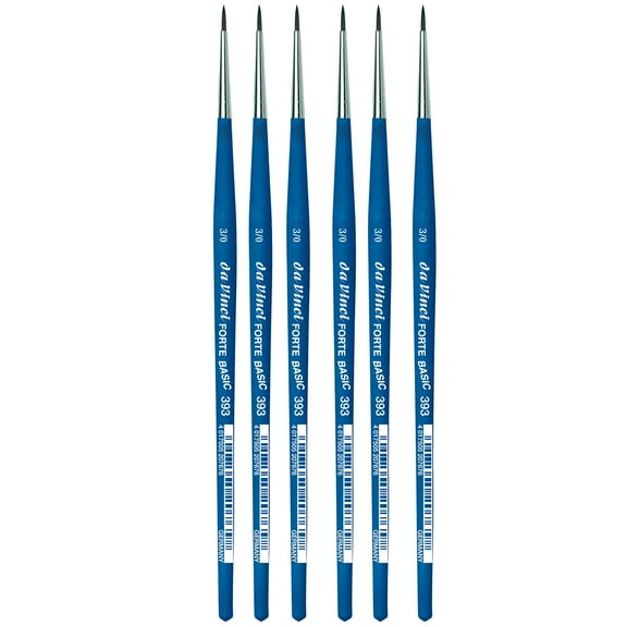 da Vinci FORTE BASIC Student Brush, Synthetic, Acrylic, Round, Series 393, Size -3, Pack of 6