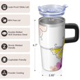 thumbnail image 3 of Butterfly 20oz Stainless Steel Tumbler with Handle and Straw – Insulated Travel Cup with Sliding Lid, 360° Full Wrap Printed Mug for Home, Outdoor & Sports Use, Spring, 3 of 6