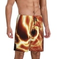 thumbnail image 2 of Pofeuu orange lightning Print Men's Soft Woven Elastic Waistband Sleep Pajama Short-3X-Large, 2 of 6