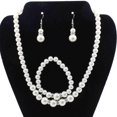 thumbnail image 2 of Diamond Pearl Necklace Bracelet Earrings Set, 2 of 5