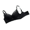 thumbnail image 4 of Bigersell Wireless Bra for Everyday Ladies Comfortable Breathable No Underwire Lace Push-Up Adjustment Lift Bra Woman Underwear Big & Tall Size Comfort Bra, Style 3865, Black 32B, 4 of 9