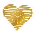 thumbnail image 2 of Reloj de pared en forma de corazón, movimiento silencioso, números arábigos analógicos, reloj colgante, Oro, 2 of 9
