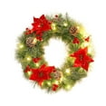thumbnail image 2 of Dserhfy Pre-Lit Christmas Wreath for Front Door 12 Inches LED Lighted Artificial Christmas Wreath with Pine Cones Berries for Indoor Outdoor Decor, 2 of 8