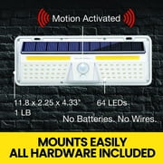 Bell+Howell Bionic Solar Security Light XL, Solar Outdoor Lights Waterproof, Motion Sensor Outdoor Lights Solar Powered, Solar Light for Fence, Backyard, Driveway, Solar Lights Outdoor Waterproof
