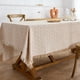 thumbnail image 4 of Mantel cuadrado de lino y algodón con borlas, cubierta de mesa de arpillera para cocina, comedor, Picnic y boda, 4 of 5