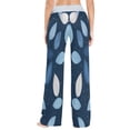 thumbnail image 5 of Women's Long Sleep Pants Home Pants Sleep Pants Wide-Leg Pants Design Elastic Fabric Casual Pants S Dark Blue Leaves, 5 of 7