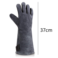 thumbnail image 2 of Guantes de protección laboral de alta temperatura para soldadura eléctrica/barbacoa/estufa grises alargados Adepaton Botas y Guantes, 2 of 5