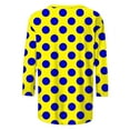 thumbnail image 6 of Plus Size T-Shirts Womens 3/4 Sleeve Polka Dots Print Crew Neck Graphic Tees Base Casual Summer Tops (2XL, Yellow), 6 of 6
