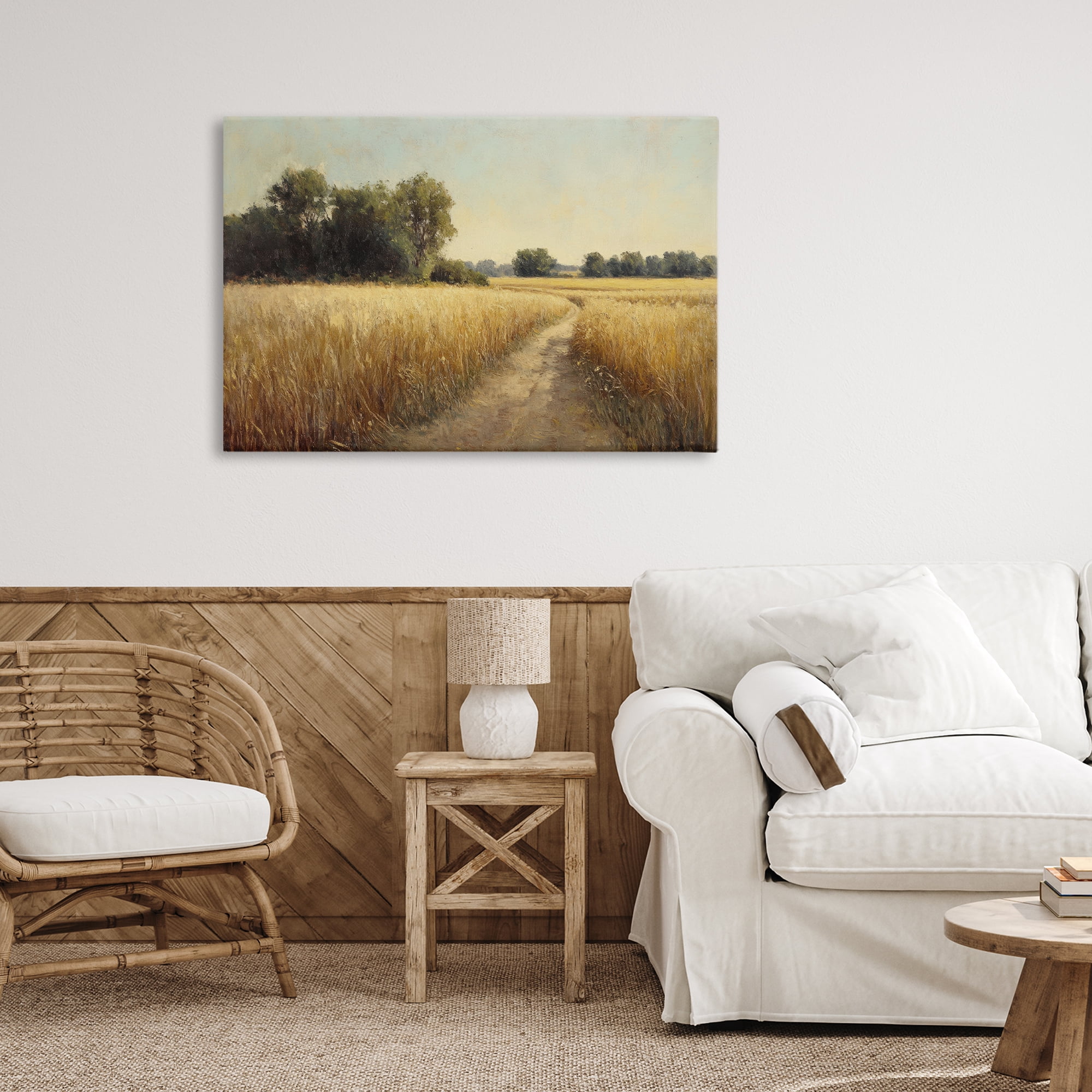 Stupell Industries Sunlit Country Wheat Path Canvas Wall Art, design by Petal Prints Design