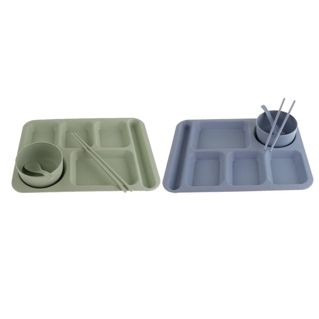 2 Paquetes De Bandejas De Almacenamiento De Alimentos Desordenados, De Servicio, Compartimento Para , De Cena Soledad Contenedor de bandeja de almacenamiento de cocina