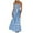 Blue, variant on Women Striped Sleeveless Maxi Dress Swing Cutout Midi Dress Backless Smocked Spaghetti Strap Boho Flowy Long
