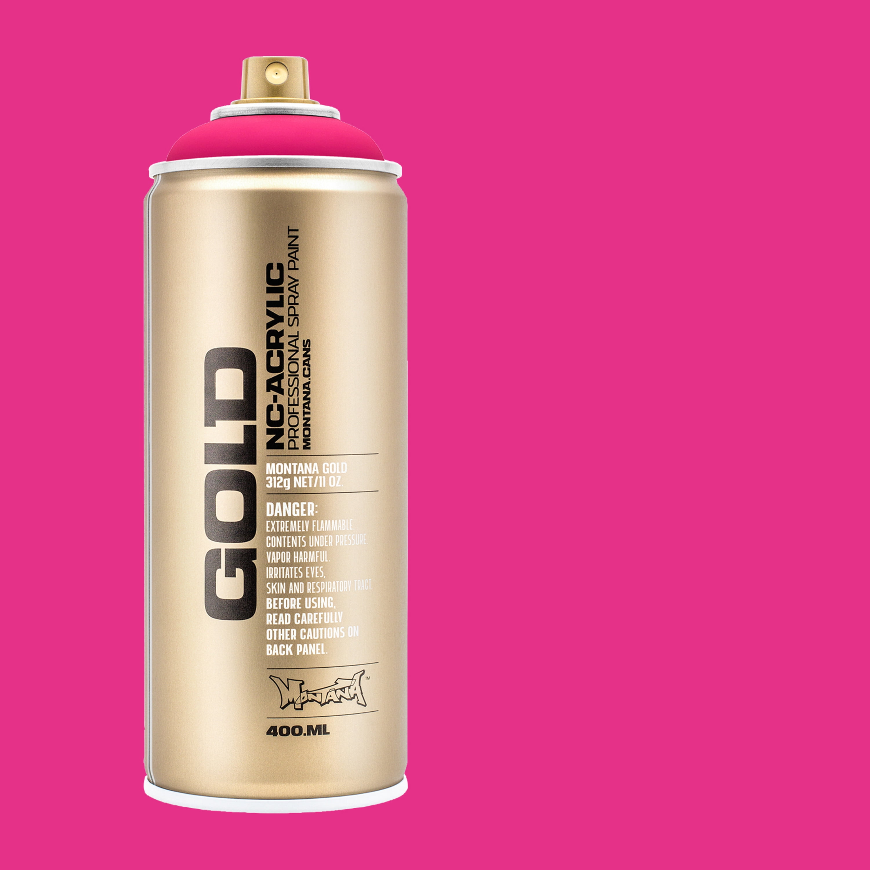 Montana Cans GOLD Spray Paint, 400ml, Fluorescent, Gleaming Pink