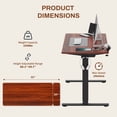 thumbnail image 5 of FunniHomi 60" x 24" Electric Height Adjustable Standing Desk with Hooks, Whole-Piece Desktop Cable Management Tray, and Built-in Power Outlet (Black Frame + Mahogany Top, 2 Packages), 5 of 11