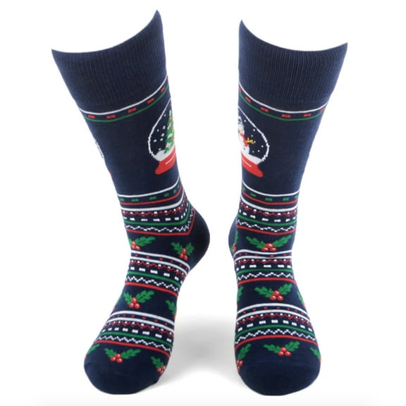 Urban-Peacock Men's Novelty Fun Socks - Snowman Snow Globe - 1 Pair