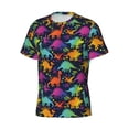 thumbnail image 3 of Rocae Colorful Dinosaur for Men's Moisture-Wicking Crew Tee - T-Shirt for Sports, Outdoor Activities, and Casual WearXX-Large, 3 of 9