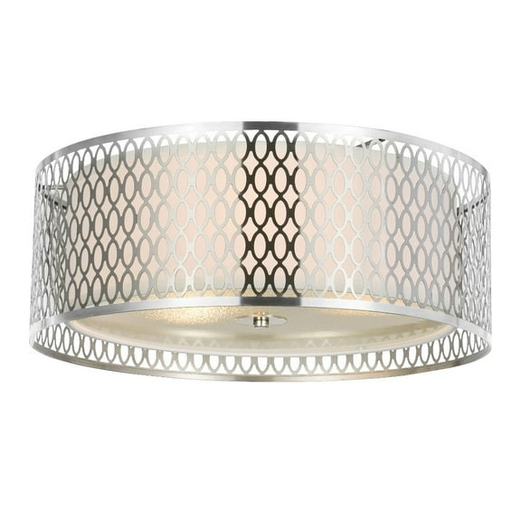 CWI Lighting Mikayla 3 Light Metal Flush Mount Light in Satin Nickel