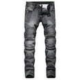 thumbnail image 2 of Tbopshirt Pants for Men,Men's New Fashion Have Pockets Button Zipper Personality Denim Trend Jeans Sweatpants for Men, 2 of 5