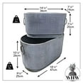 thumbnail image 4 of WHW Whole House Worlds French Country Style Oval Planters, Set of 2, Corrugated Bellies, Stepped Base, Rolled Rims, 14.25 and 18.5 Inches, Iron, 4 of 9