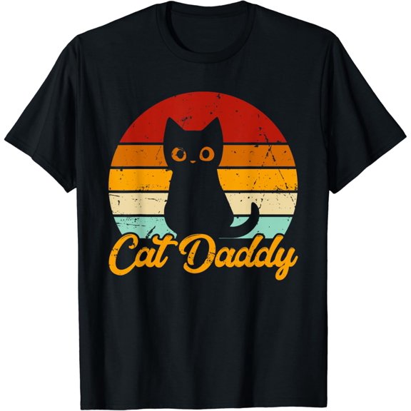 Cat Daddy - Vintage Eighties Style Cat Retro Distressed Cat Vintage Gifts Father's Day T-shirt