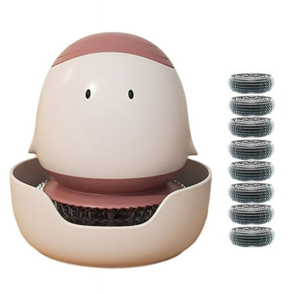 Dishwashing Brush with Soap Dispenser Cute Pot Brush Kitchen Brush Dishwashing Pot Pan Sink Cleaning Soap Brush Red