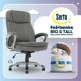 thumbnail image 2 of Serta Bonded Leather Big and Tall Executive Office Chair with Arms - Gray, 2 of 16