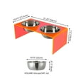 thumbnail image 5 of THE LICKER STORE Keaton 7.5" Medium/Large Modern Acrylic Rectangular Elevated Pet Feeder with 54oz 2-Stainless Steel Bowls, Pink/Chrome, DBL2001E, 5 of 7
