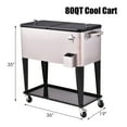 thumbnail image 2 of Costway Patio Cooler Rolling Outdoor Stainless Steel Ice Beverage Chest Pool 80 Quart, 2 of 10