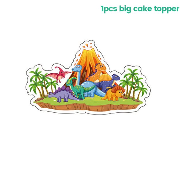Juego De Decoración De Tartas De Dinosaurio De Dibujos Animados Para Niños , Fiesta De Cumpleaños , Suministros Para Ducha De Bebé