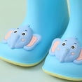 thumbnail image 5 of KPOPLK Toddler Boys Rain Boots Waterproof Kids Girls Lightweight Easy-On Pull-On Handles Non-Slip Sole Cute Dinosaur(Sky Blue,12), 5 of 5