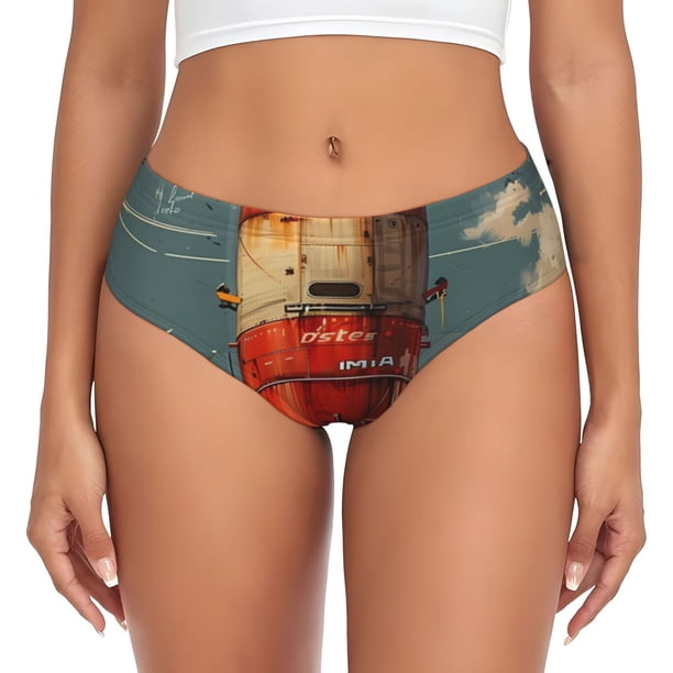 Fotbe Rusty Rocket Launch Calzones Estampados para Mujer – Ropa Interior de Algodón, Cómoda, Suave y Elástica-3X-Large