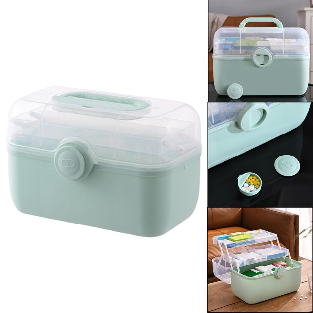 Cubo de portátil, botiquín de emergencia Caja de medicina de emergencia Contenedor Caja organizadora de múltiples capas Yinane Contenedores de primeros auxilios