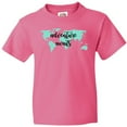 thumbnail image 3 of Inktastic Adventure Awaits Teal World Map Youth T-Shirt, 3 of 5