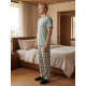 thumbnail image 4 of Pijama Hombre 2 Piezas Unitalla, Playera Suave con Bolsillo y Pantalón a Cuadros, Comodidad Total para Descanso, 4 of 5