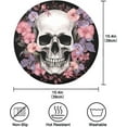 thumbnail image 4 of Skull Flower Round Placemats Washable Placemats Non-Slip Heat-Resistant Table Place Mats for Dining Kitchen Holiday Party Table 15.4"-4PCS Home Decor, 4 of 7