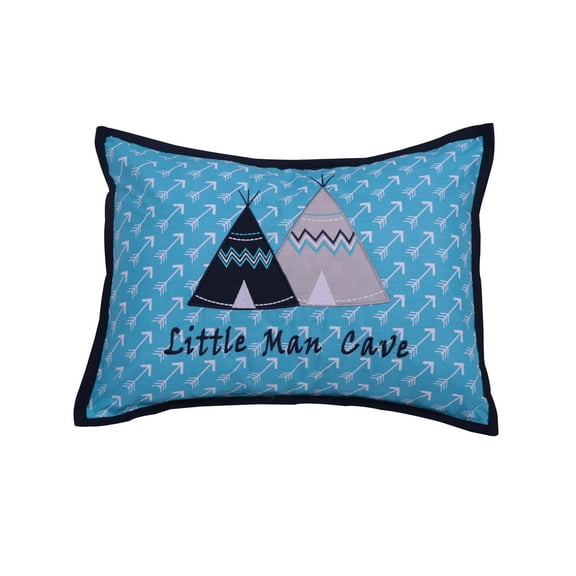 Bacati - Woodlands Aqua/Navy/Grey Boys Cotton Decorative Pillow