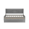 thumbnail image 5 of Euroco Wood Twin Size Daybed with Shelf,Wood Captin Platform Bed with Drawers and Trundle,Light Gray, 5 of 14