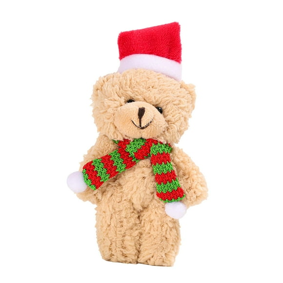 Stuffed Animal Play Cute Plush Bear Christmas Toy for Festival Birthday Home Brown