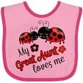 thumbnail image 3 of Inktastic My Great Aunt Loves Me with Cute Ladybugs Boys or Girls Baby Bib, 3 of 4