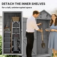 thumbnail image 4 of Remise de Jardin Grise - Armoire à Outils Extérieure de 30 Pouces x 21 Pouces de Hauteur avec 3 Tablettes / Rangement de Cour Résistant aux Intempéries pour Patio et Jardin, 4 of 7