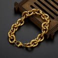 thumbnail image 2 of QQTDFG 11/13/15mm Mens Round Heavy Rolo Chain Link 316L Stainless Steel Bracelet Bangle-Gold-13mm-9.5 inches bracelet, 2 of 7