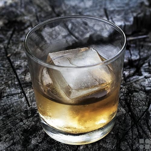 Silicone Ice Cube Trays – Large Silicone Molds for 2-Inch Ice Cubes and Spheres Whiskey Ice Cube Trays with Lids for Cocktails & Bourbon – Set of 2