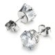 thumbnail image 1 of Juego de pendientes redondos Sailing con circonitas transparentes y diamantes de 3 mm chapados en oro blanco, 1 of 5
