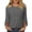 11# Gray, variant on Womens Top 3/4 Sleeve T-shirts for Women Casual Crew Neck Three Quarter Length Sleeve Solid Fashion Loose Pullover Dark Blue M