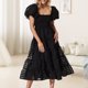thumbnail image 4 of Vestido Vestido largo de mujer que cubre el vientre Sheer Sweet Streetwear Cake Dress (Negro L) Kuymtek Negro T L para Mujer, 4 of 6
