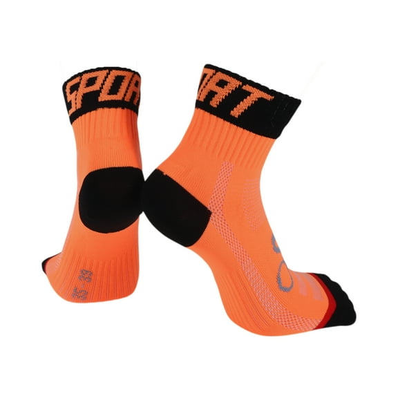 Cycling Socks Sweat-Absorbent,Anti-Friction m Outdoor Bike Socks Orange,Black Unsex 1 Pair Letter,Colorblocked