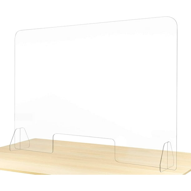 Sneeze Guard for Counter Plexiglass Barrier 48 x 32 Inch Wide Acrylic